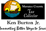 Logo: Manatee County Tax Collector Ken Burton, Jr. Innovating better ways to serve.